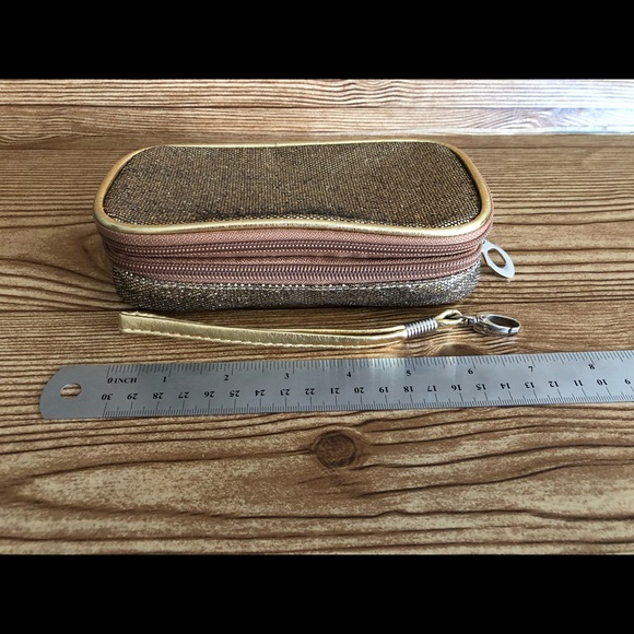 Gold Sparkly Structured Wristlet - Picture 2 of 8